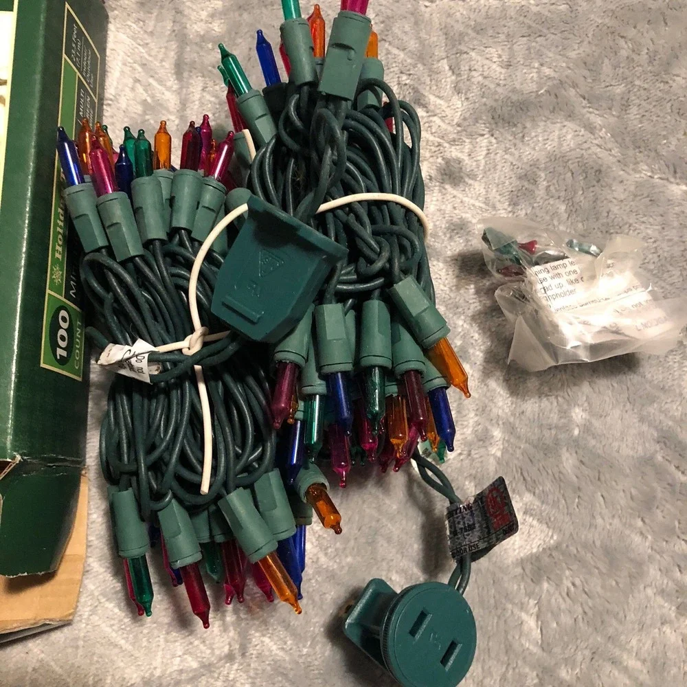 100-Count Multicolor Holiday Time Mini Christmas Lights Green Wire